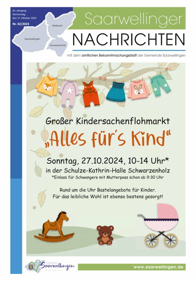 Saarwellinger Nachrichten Titelblatt 42/2024