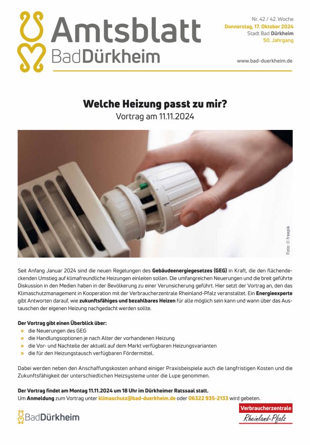 Bad Dürkheimer Woche Titelblatt 42/2024