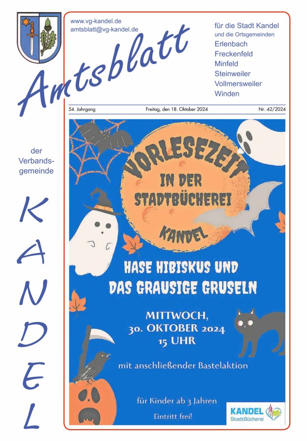 Amtsblatt VG Kandel Titelblatt 42/2024