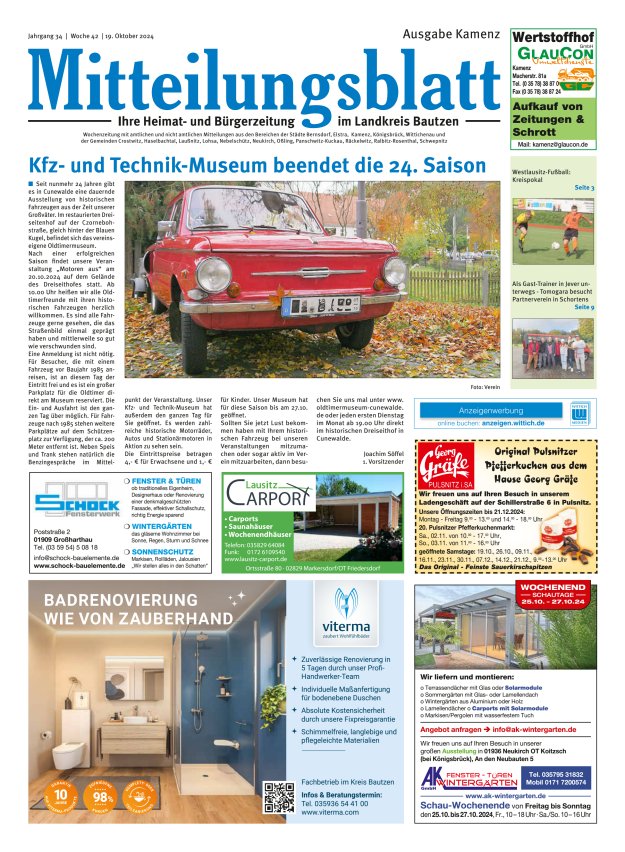 Mitteilungsblatt LK Bautzen Ausgabe Kamenz Titelblatt 41/2024