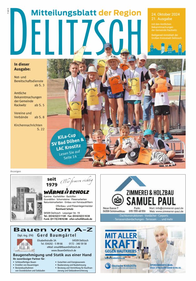 Mitteilungsblatt der Region Delitzsch Titelblatt 21/2024
