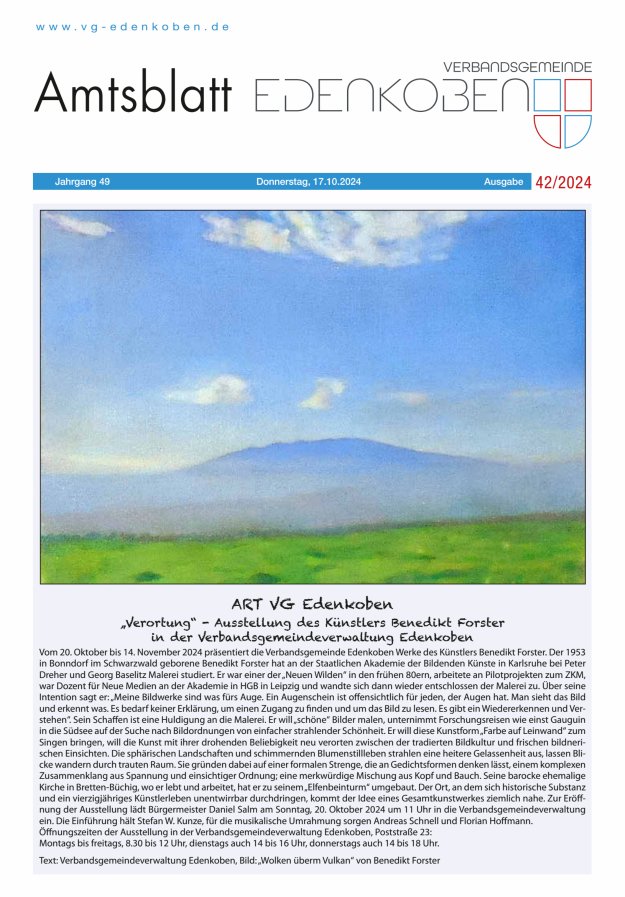 Amtsblatt VG Edenkoben Titelblatt 42/2024