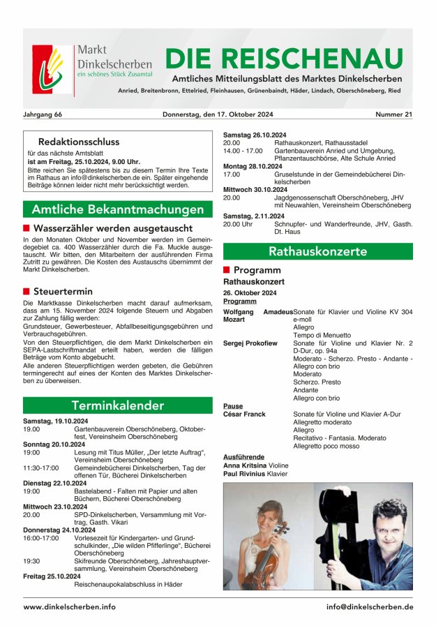 Die Reischenau Titelblatt 21/2024