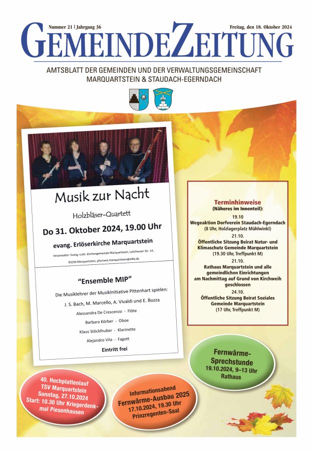 Marquartsteiner und Staudach-Egerndacher Nachrichten Titelblatt 21/2024