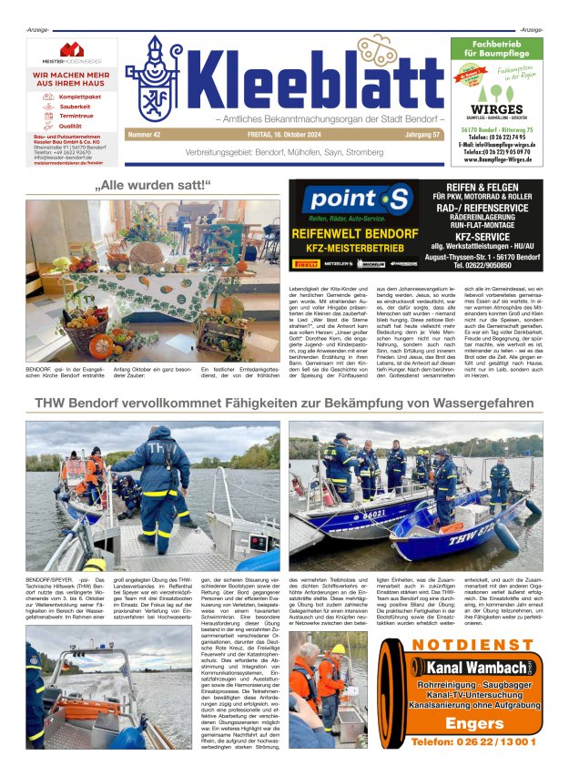 Kleeblatt - Amtliches Bekanntmachungsorgan der Stadt Bendorf Titelblatt 42/2024