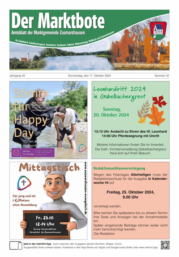 Zusmarshausen - Der Marktbote Titelblatt 42/2024