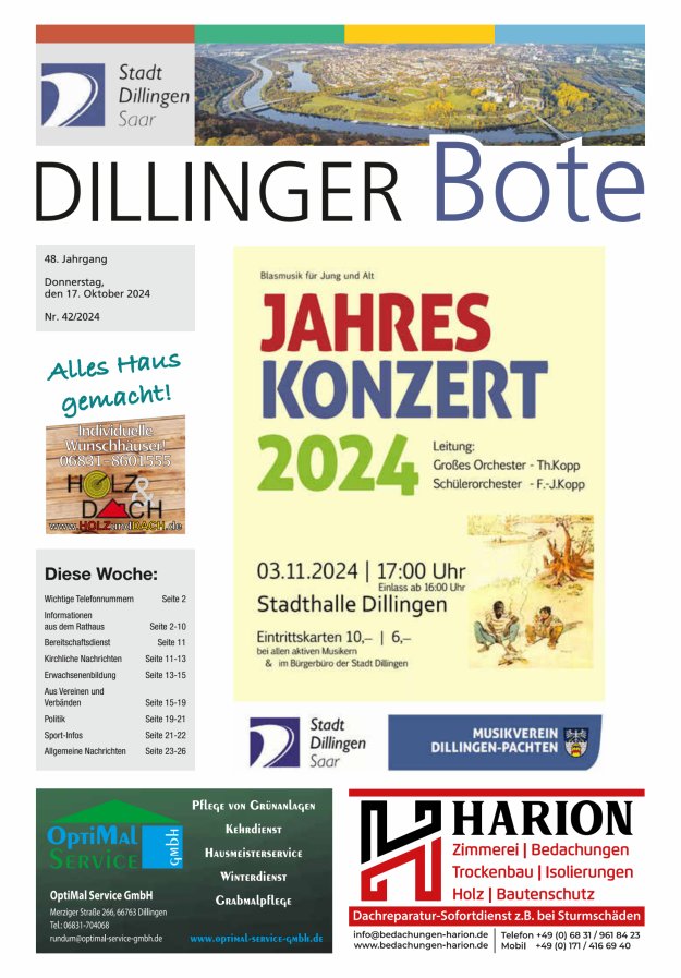 Dillinger Bote Titelblatt 42/2024