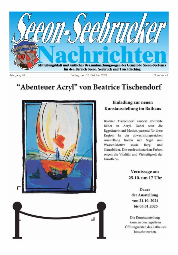 Seeon-Seebrucker Nachrichten Titelblatt 42/2024