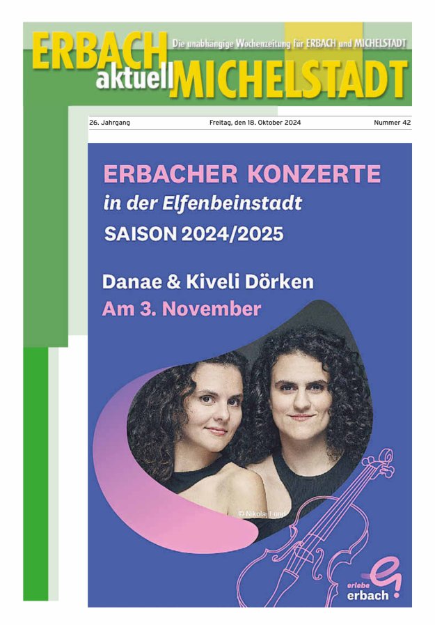 Erbach-Michelstadt aktuell Titelblatt 42/2024