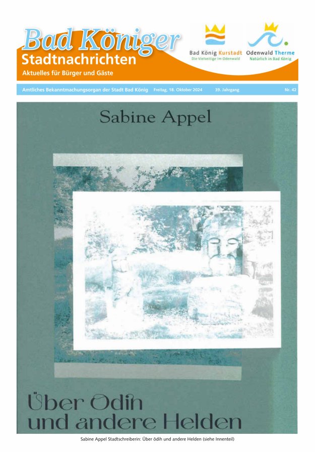 Bad Königer Stadtnachrichten und Badeblatt Titelblatt 42/2024