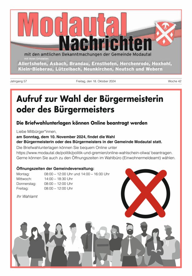 Modautal-Nachrichten Titelblatt 42/2024