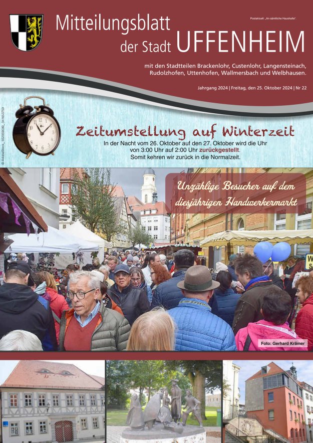 Mitteilungsblatt der Stadt Uffenheim Titelblatt 22/2024