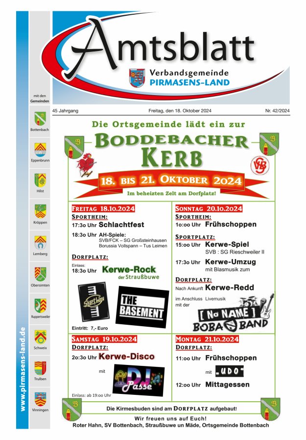 Amtsblatt VG Pirmasens-Land Titelblatt 42/2024