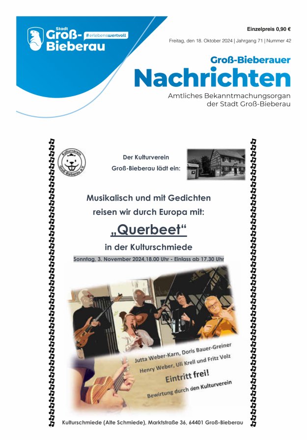 Groß-Bieberauer Nachrichten Titelblatt 42/2024