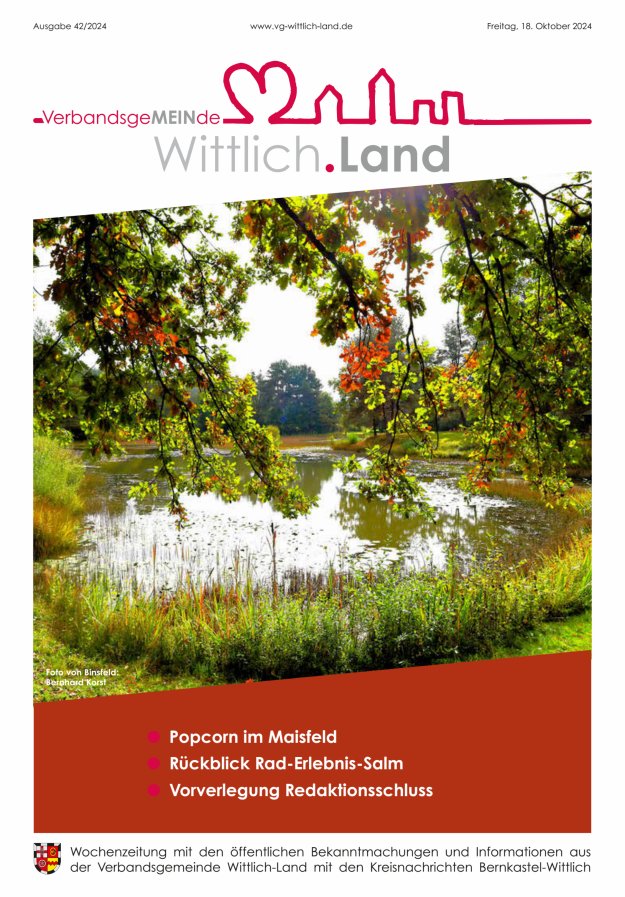 Mein Wittlich.Land Titelblatt 42/2024