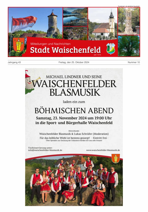 Stadt Waischenfeld - Mitteilungen und andere Nachrichten Titelblatt 10/2024
