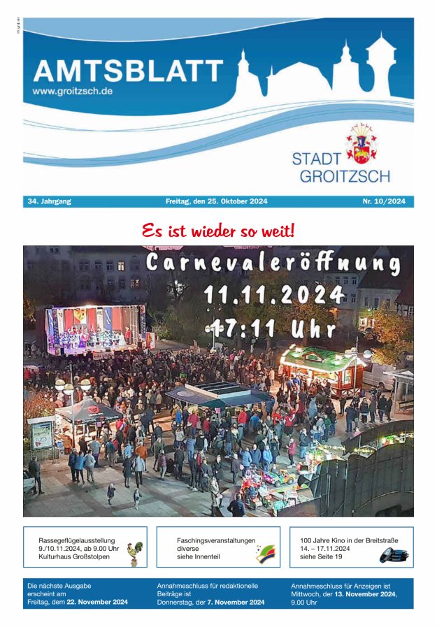 Amtsblatt Stadt Groitzsch Titelblatt 10/2024