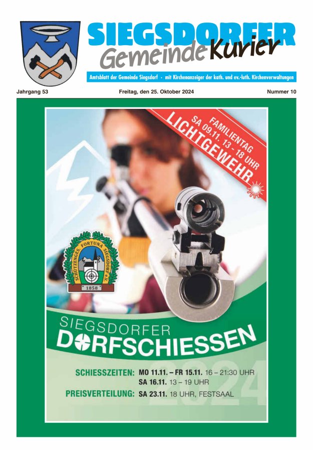 Siegsdorfer Gemeindekurier Titelblatt 10/2024