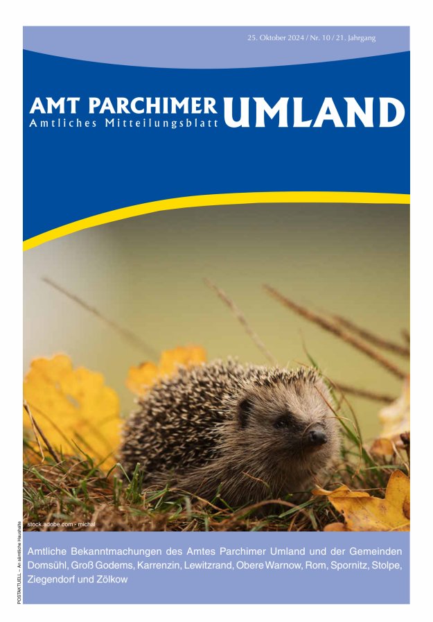 Amt Parchimer Umland Titelblatt 10/2024