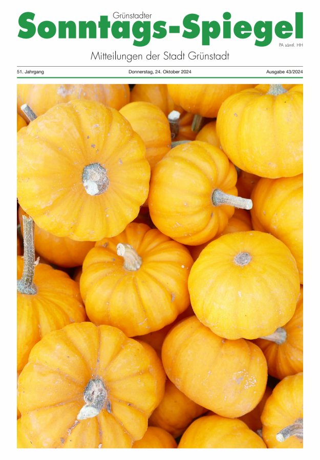 Grünstadter Sonntags-Spiegel Titelblatt 43/2024