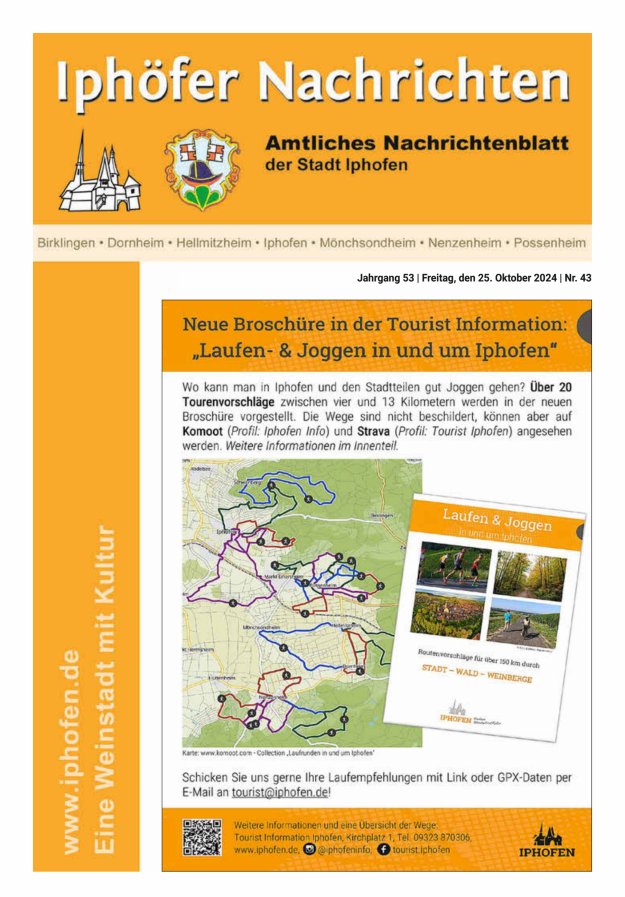 Iphöfer Nachrichten Titelblatt 43/2024