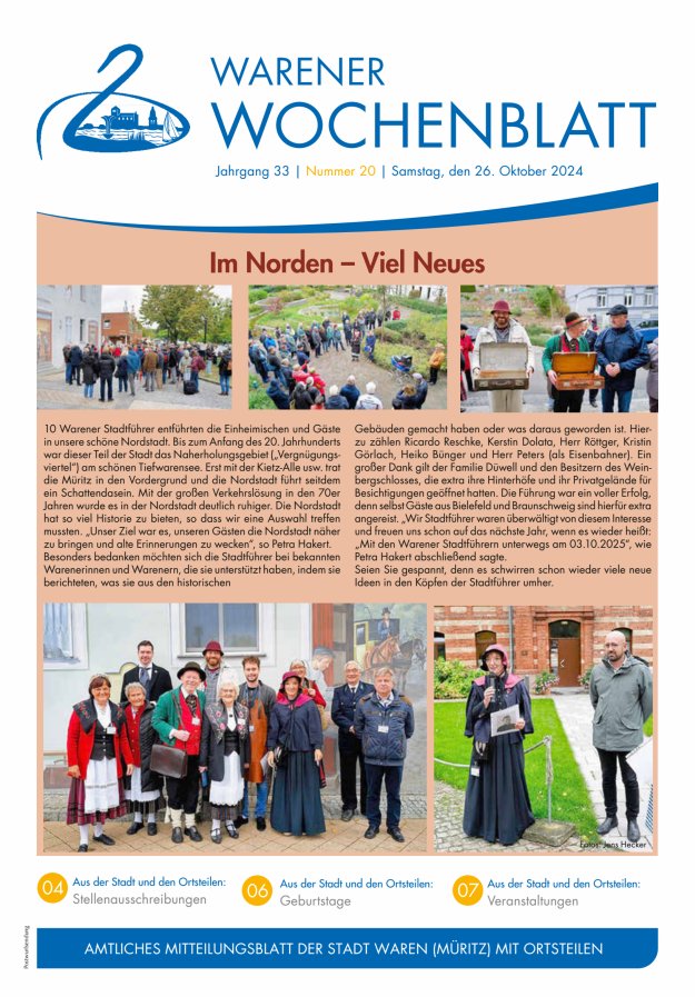 Warener Wochenblatt Titelblatt 20/2024