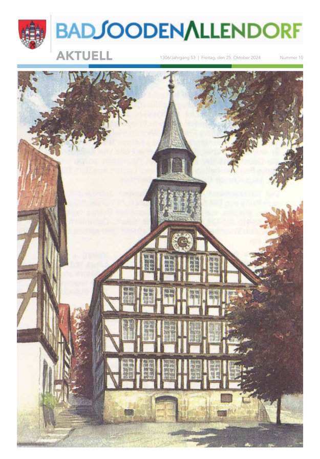 Unsere Stadt Bad Sooden-Allendorf - Bürgerzeitung Titelblatt 10/2024