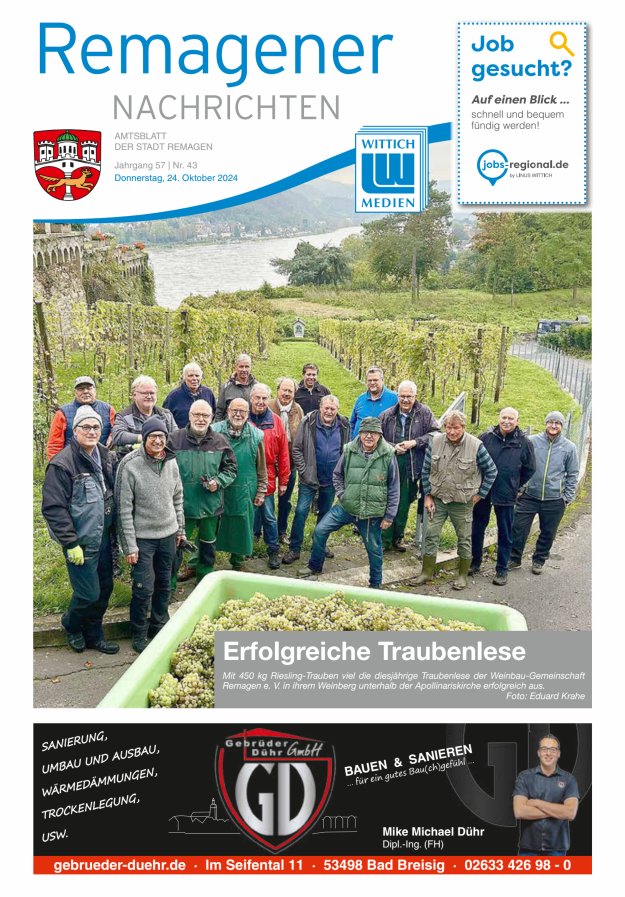 Remagener Nachrichten Titelblatt 43/2024