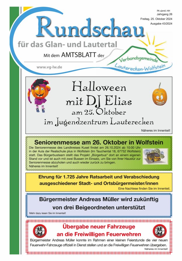Rundschau für das Glan- und Lautertal Titelblatt 43/2024