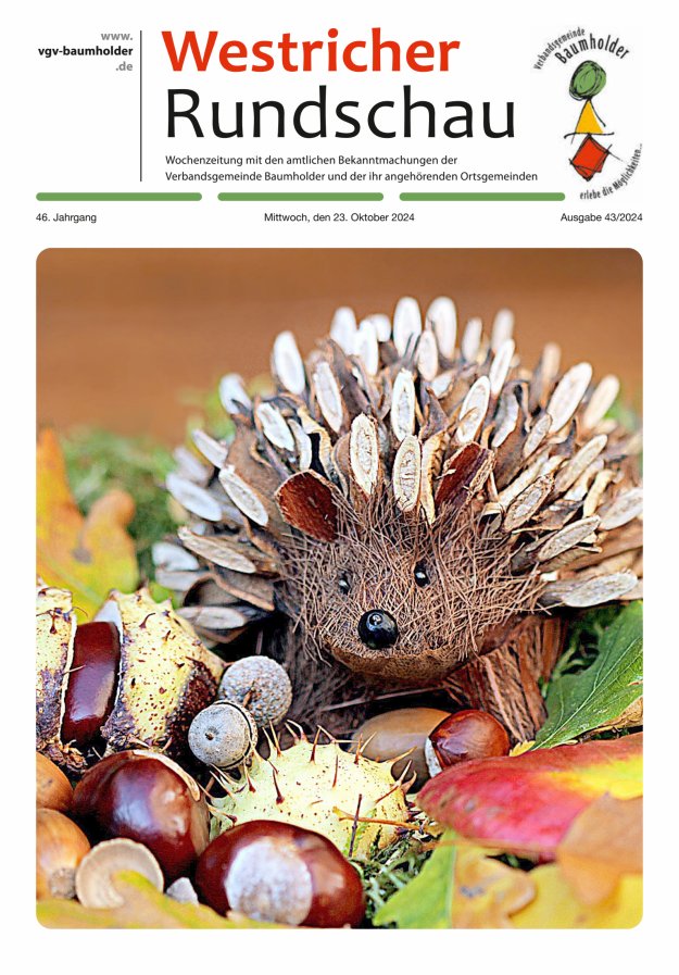 Westricher Rundschau VG Baumholder Titelblatt 43/2024