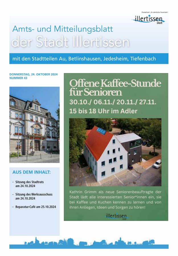 Amts- und Mitteilungsblatt Stadt Illertissen Titelblatt 43/2024