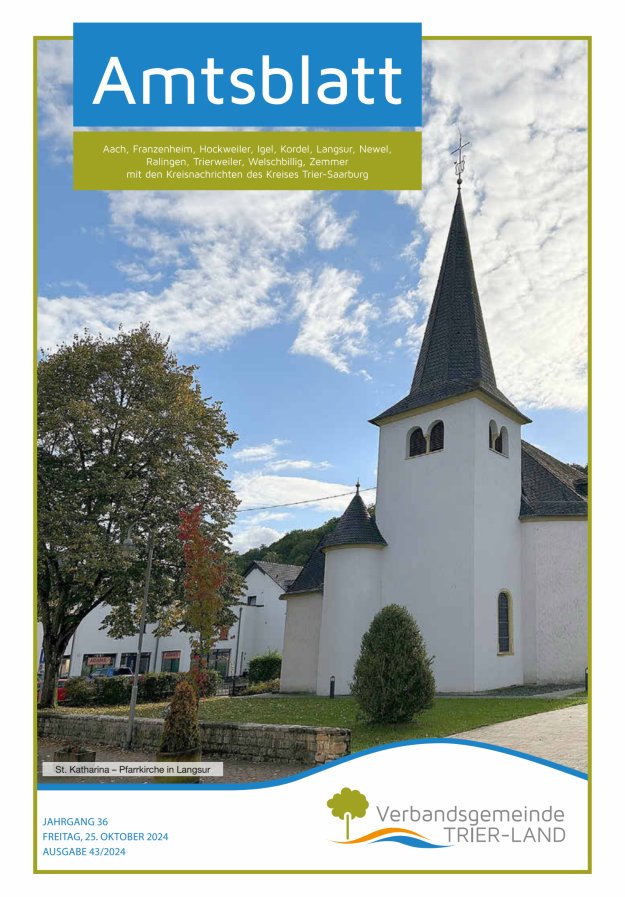 Amtsblatt VG Trier-Land Titelblatt 43/2024