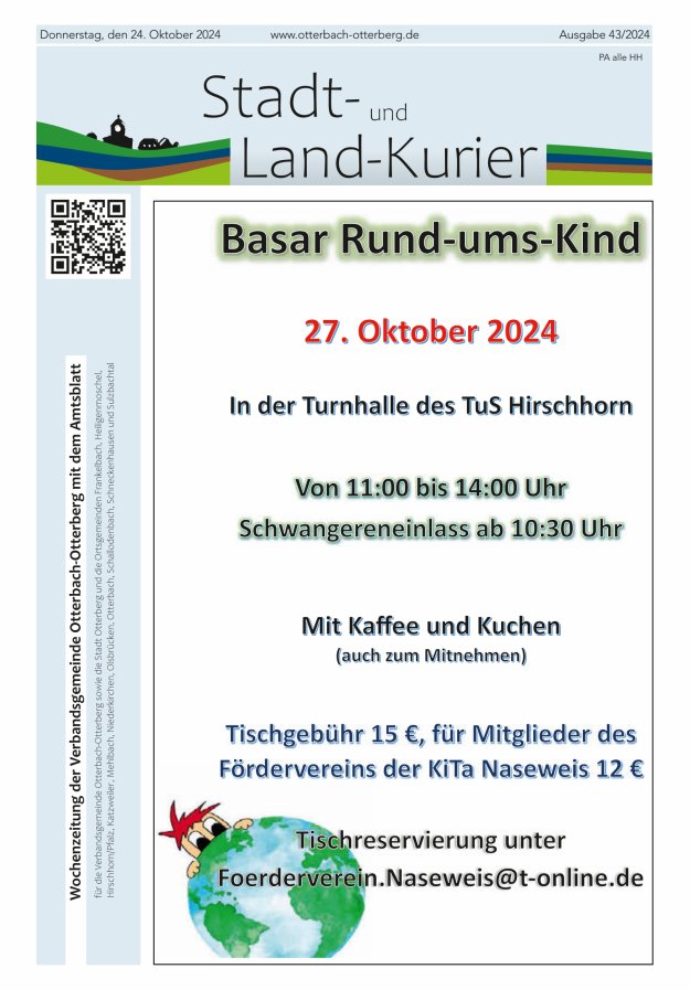 Stadt- und Land-Kurier Otterbach-Otterberg Titelblatt 43/2024