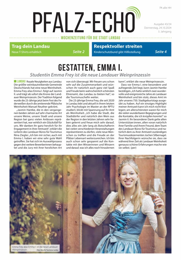 Pfalz-Echo Titelblatt 40/2024