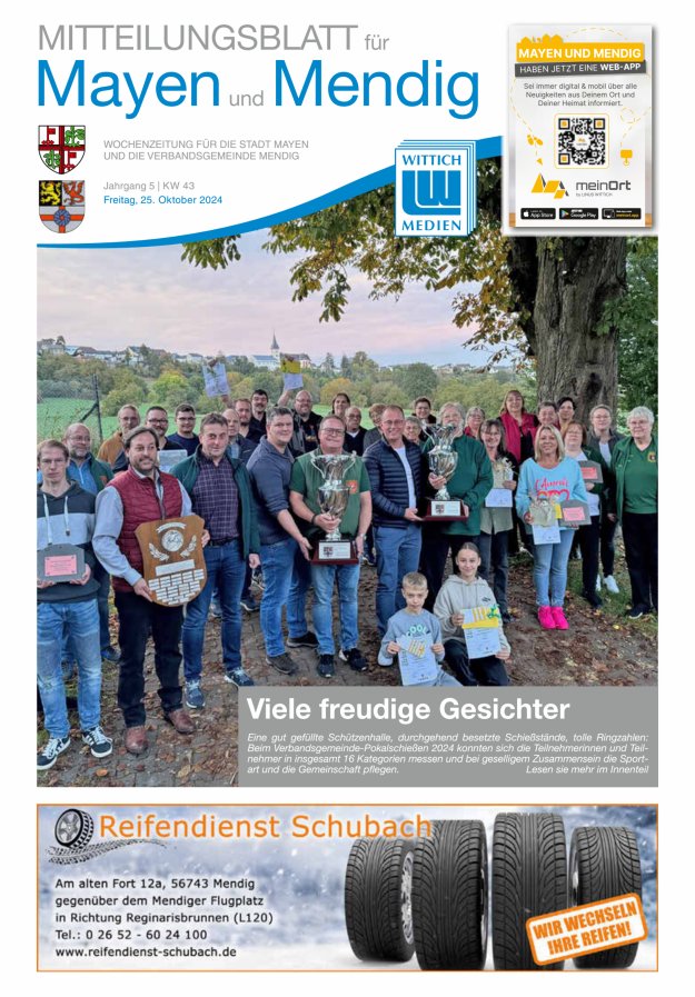 Mitteilungsblatt für Mayen und Mendig Titelblatt 43/2024