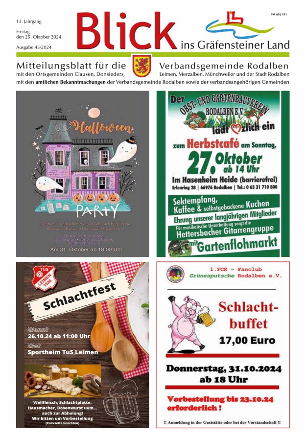 Blick ins Gräfensteiner Land VG Rodalben Titelblatt 43/2024
