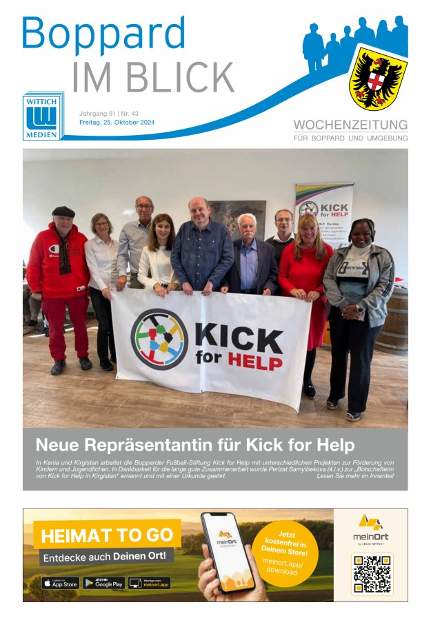 Boppard im Blick - Heimatzeitung für die Stadt Boppard Titelblatt 43/2024