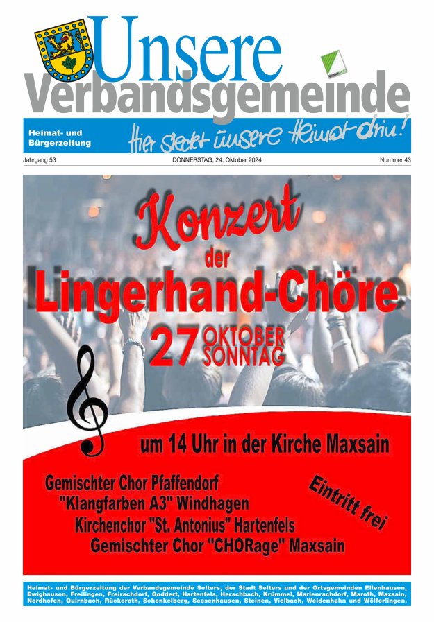 Unsere Verbandsgemeinde Selters Ww Titelblatt 43/2024