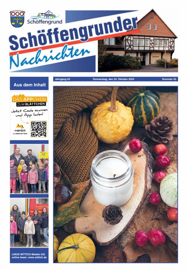 Schöffengrunder Nachrichten Titelblatt 43/2024