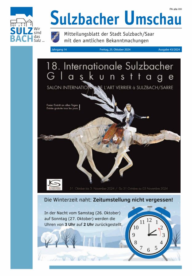 Sulzbacher Umschau Titelblatt 43/2024