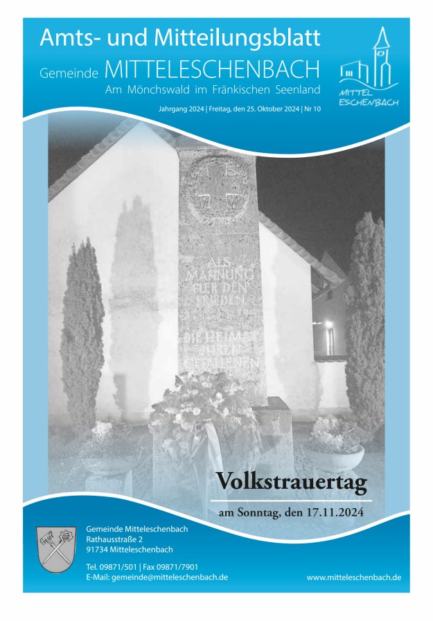 Amts- und Mitteilungsblatt Gemeinde Mitteleschenbach Titelblatt 10/2024