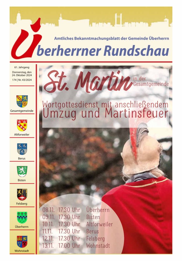 Überherrner Rundschau Titelblatt 43/2024