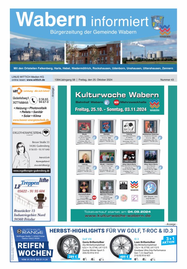Wabern informiert Titelblatt 43/2024