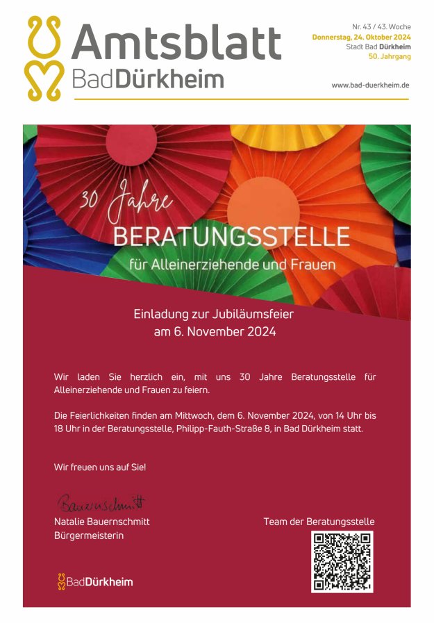 Bad Dürkheimer Woche Titelblatt 43/2024