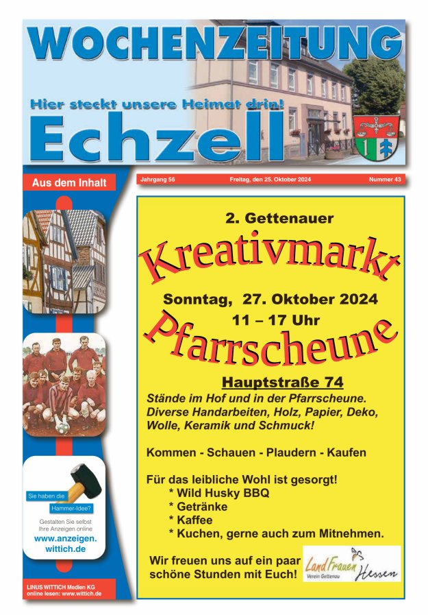 Wochenzeitung für die Gemeinde Echzell Titelblatt 43/2024