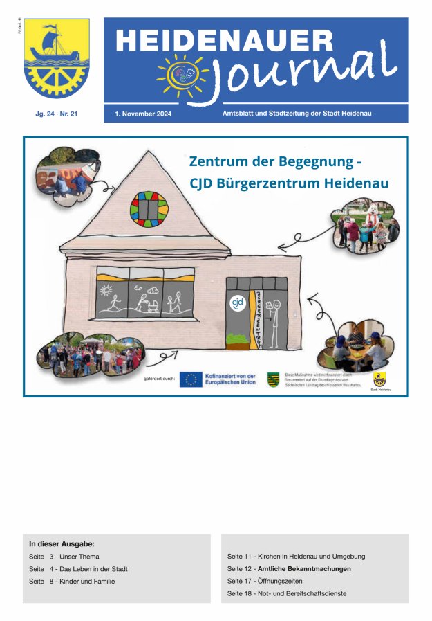 Heidenauer Journal - Amtsblatt und Stadtzeitung der Stadt Heidenau Titelblatt 21/2024