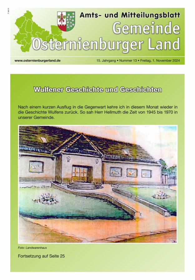 Gemeinde Osternienburger Land – Amts- und Mitteilungsblatt Titelblatt 13/2024