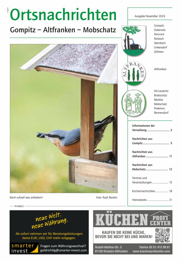 Ortsnachrichten Gompitz - Altfranken - Mobschatz Titelblatt 10/2024