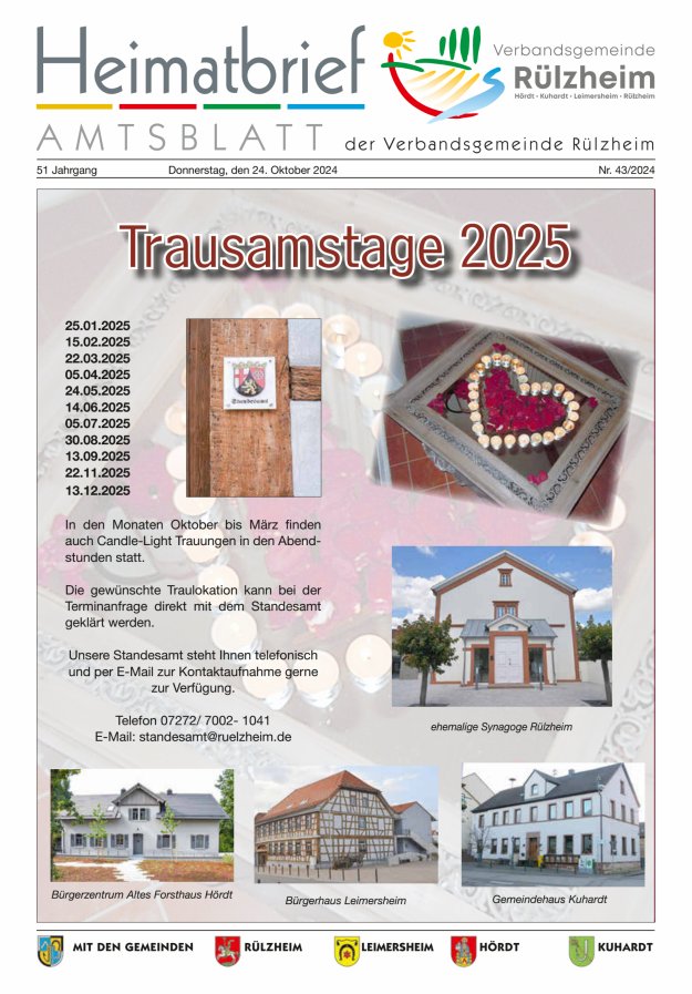 Heimatbrief VG Rülzheim Titelblatt 43/2024