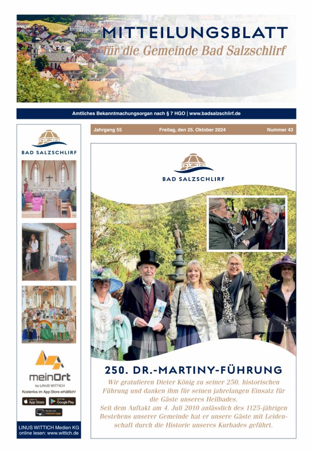 Amtliches Bekanntmachungsorgan der Gemeinde Bad Salzschlirf Titelblatt 43/2024